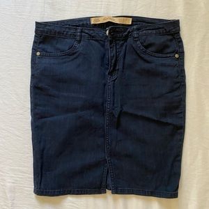 Blue denim skirt